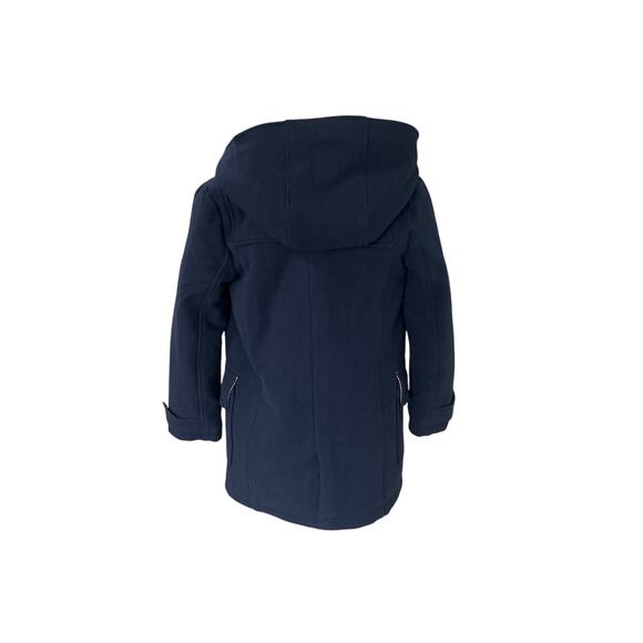 Mini Boden Navy Duffle Toggle Wool Blend Coat Girls Size 11-12Y Hooded Classic - Picture 3 of 9